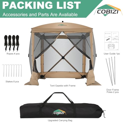 COBIZI 12x12ft Pop up Gazebo Screen Tent Screen House for Camping, Camping Outdoor Screened Gazebo, Canopy Tent
