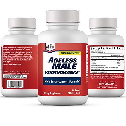 Ageless Male Performance Nitric Oxide Booster for Men - Promote Blood Circulation, Arousal, Energy Production, Drive, Stamina