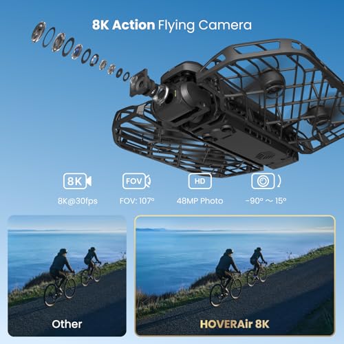 X1 PROMAX 8K Action Flying Camera, Foldable Drone with Camera with 42 KM/H Follow Speed, 10+ Fully Automatic Flight Modes