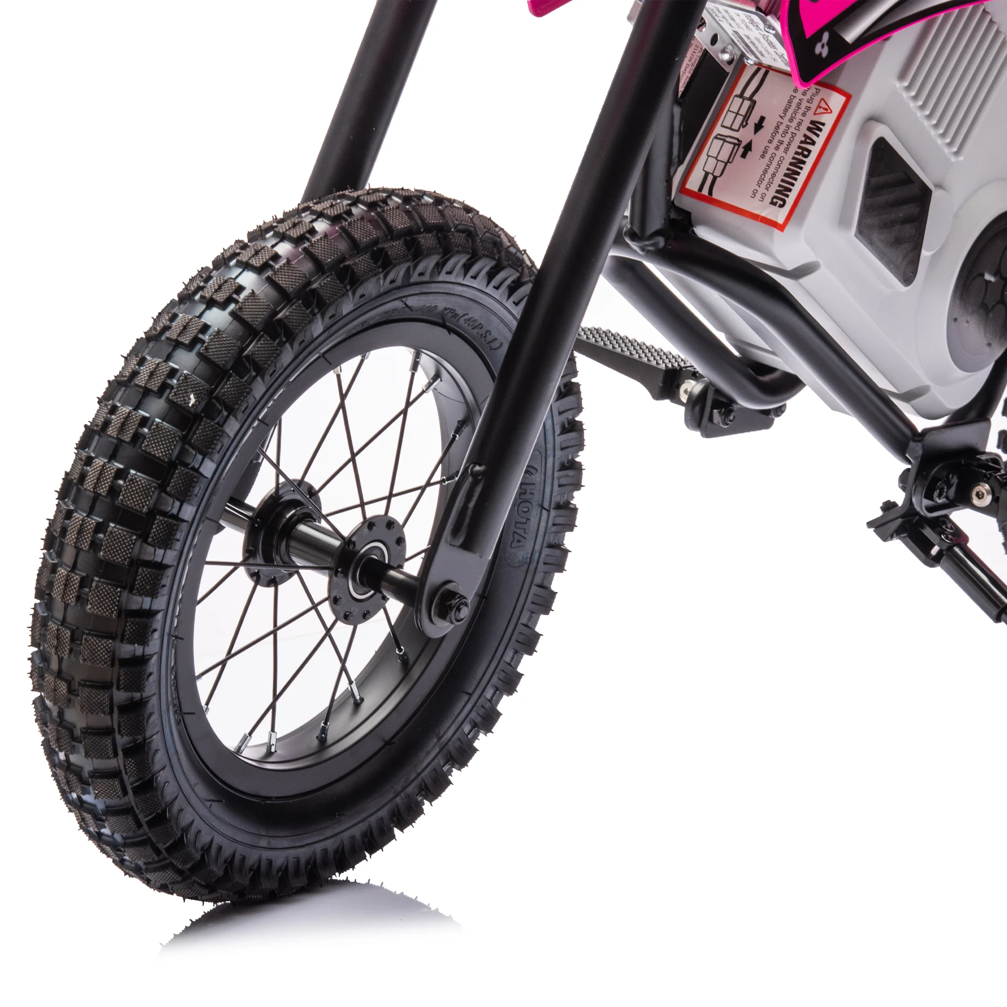 BISHE 24V Advanced Electric Dirt Pink Bike for Age 6+ Up to 50 Minutes Continuous Ride Time, Electric Motocross Hand-Operated Dual Brakes