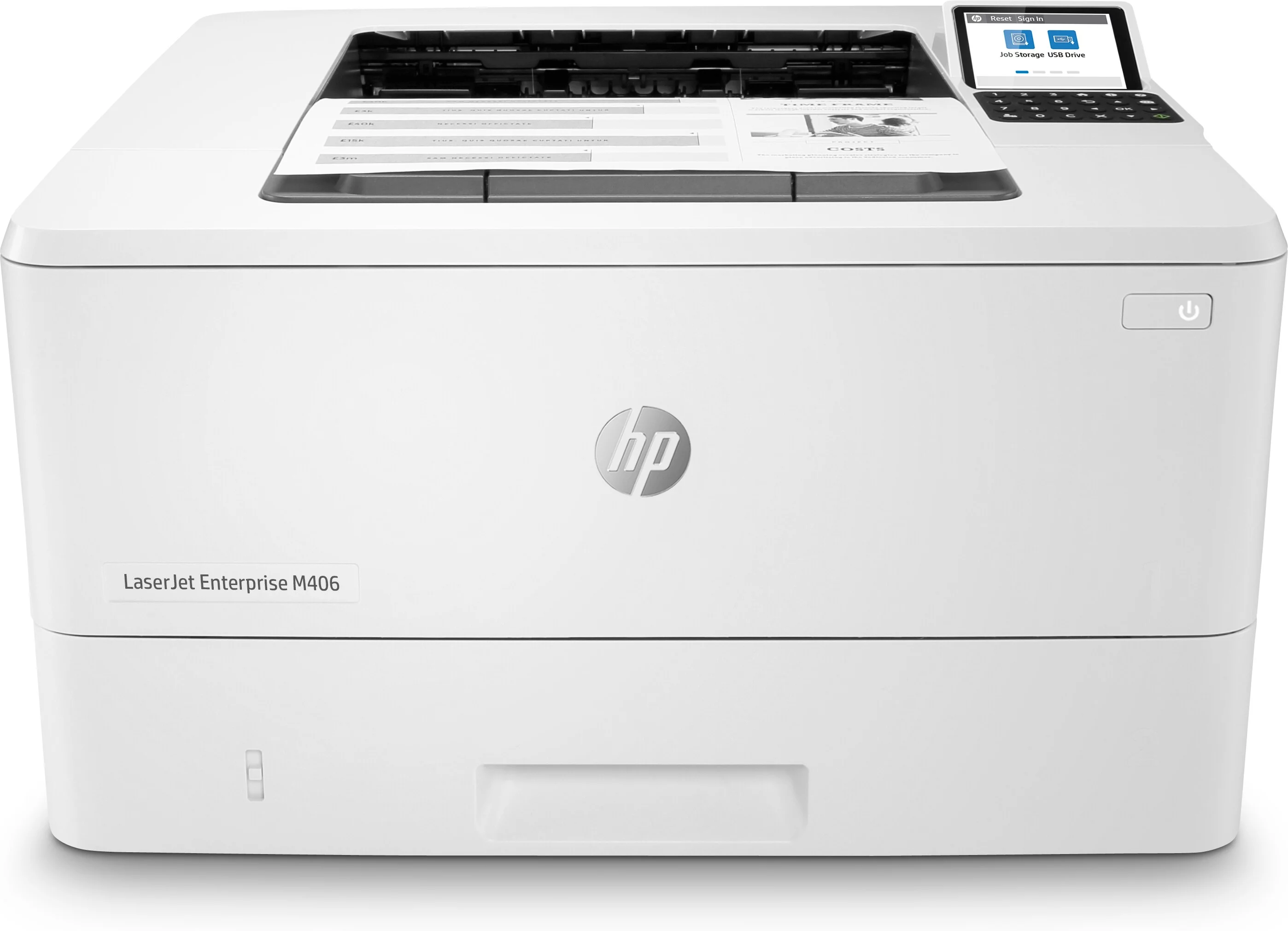 HP LaserJet Enterprise M406dn Laser Printer, Black And White Mobile Print Up to
