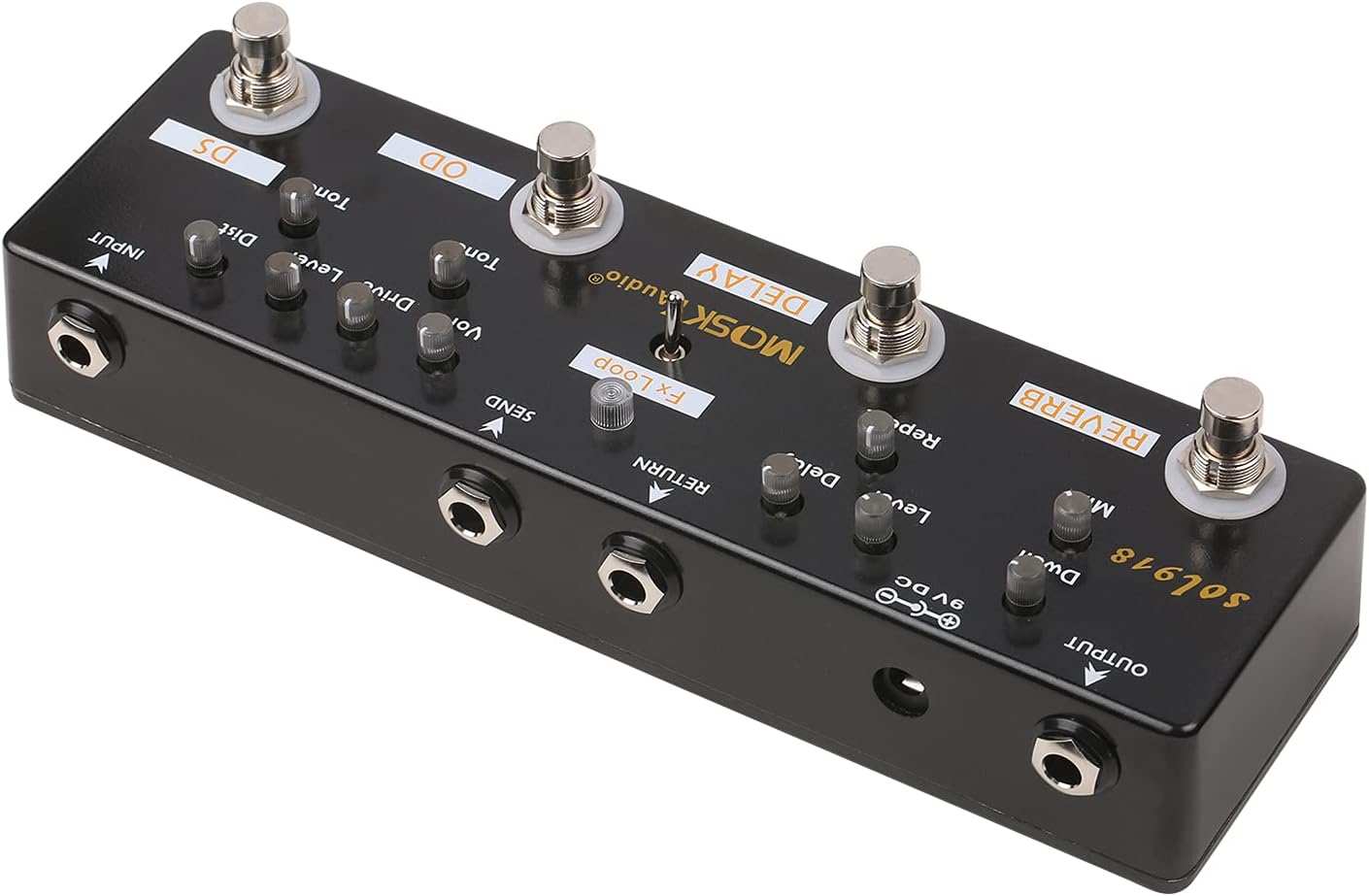 SOL918 5-in-1 Multi Effect Pedal Combined Effect Guitar Pedal True Bypass Multi-in-one Combined Effect Device Reverb Delay FX Loop Overdrive