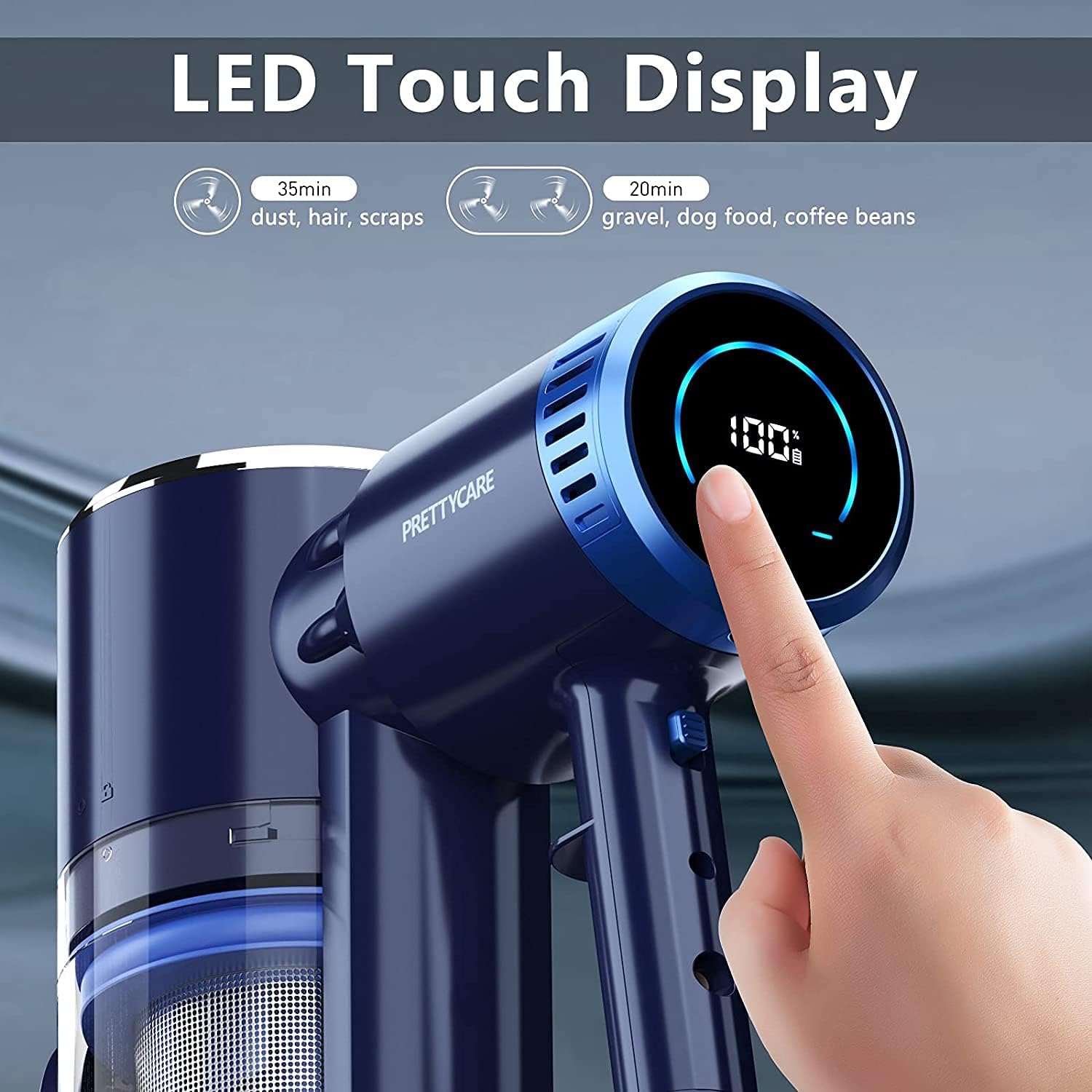 Cordless Vacuum Cleaner with LED Touch Display