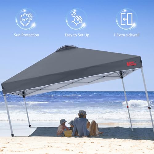 MASTERCANOPY Durable Pop-up Canopy Tent with 1 Sidewall (10'x10',White)