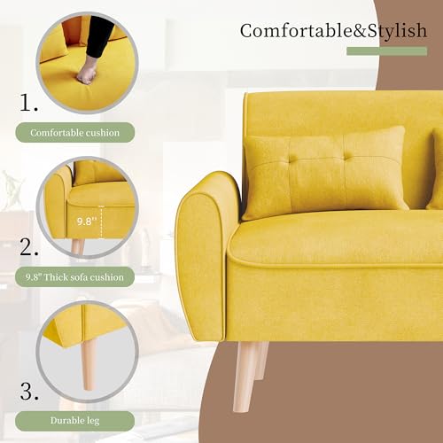 Vongrasig 47" Small Modern Loveseat Sofa