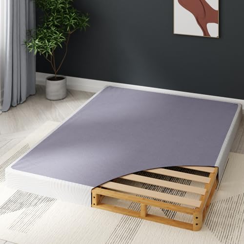 ZINUS Edgar 4 Inch Wood Box Spring, Mattress Foundation, Sturdy Wood Structure, Low Profile, Easy Assembly, King