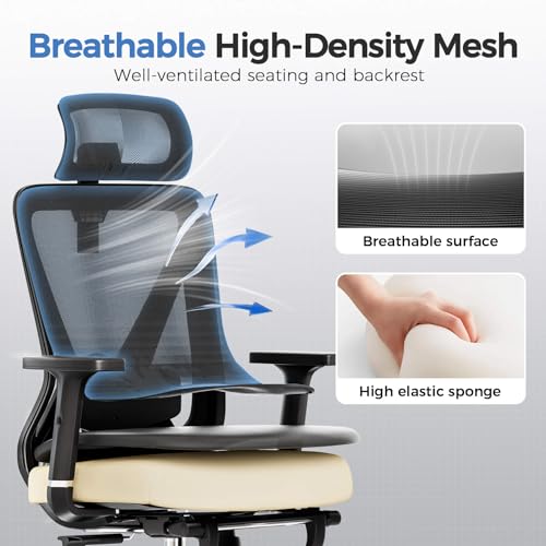 COMHOMA Office Chair Ergonomic Big and Tall Gaming Chair 350 LBS with 3D Adaptive Lumbar Support & Headrest
