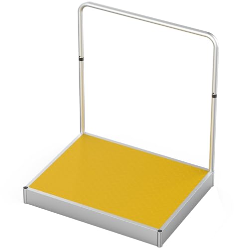 Boat Boarding Platform with Handrail, Foldable Dock Boarding Platform with Handle(500LBs Capacity,Silver)