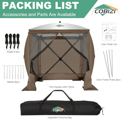 COBIZI 12x12ft Pop up Gazebo Screen Tent Screen House for Camping, Camping Outdoor Screened Gazebo, Canopy Tent