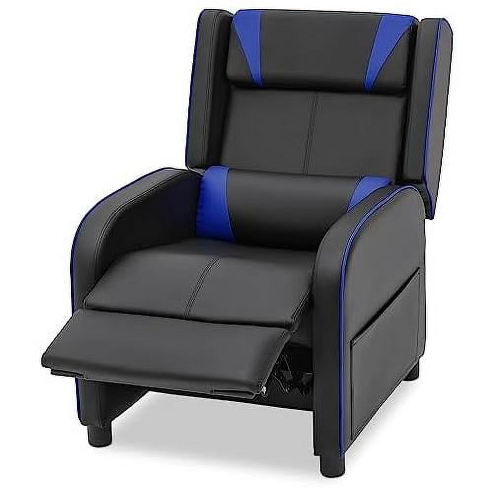 Recliner Chair With Adjustable Backrest And Footrest, Lumbar Support And Side Pocket