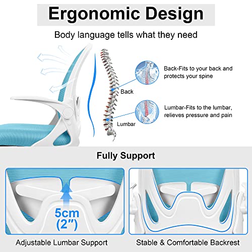 Primy Drafting Chair Tall Office Chair with Flip-up Armrests Executive Ergonomic Computer Standing Desk Chair with Lumbar Support and Adjustable