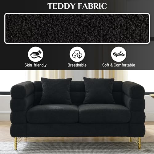 Cloud Couch for Living Room, 79" Modern Overstuffed Deep Seat Boucle Sherpa 3 Seater Sofa with 3 Pillows