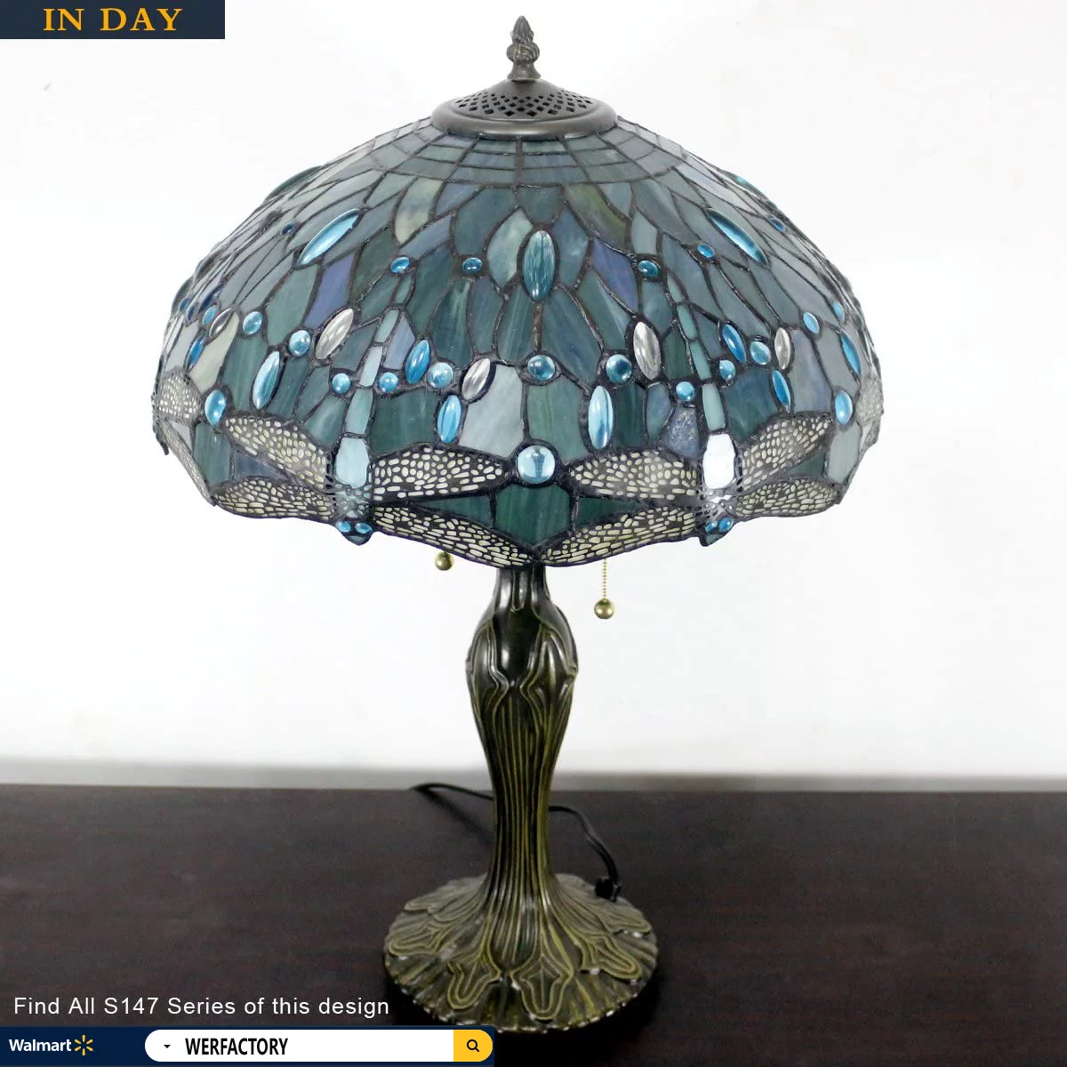 Tiffany Lamp for Living Room Table Top Stained Glass Bedside Table Lamp Bedroom
