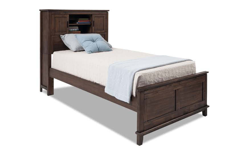Chadwick Twin Rustic Bookcase Bed in Brown | Transitional Kids' Storage Beds MDF/Poplar Solids/Veneers by Bob's Discount Furnitu