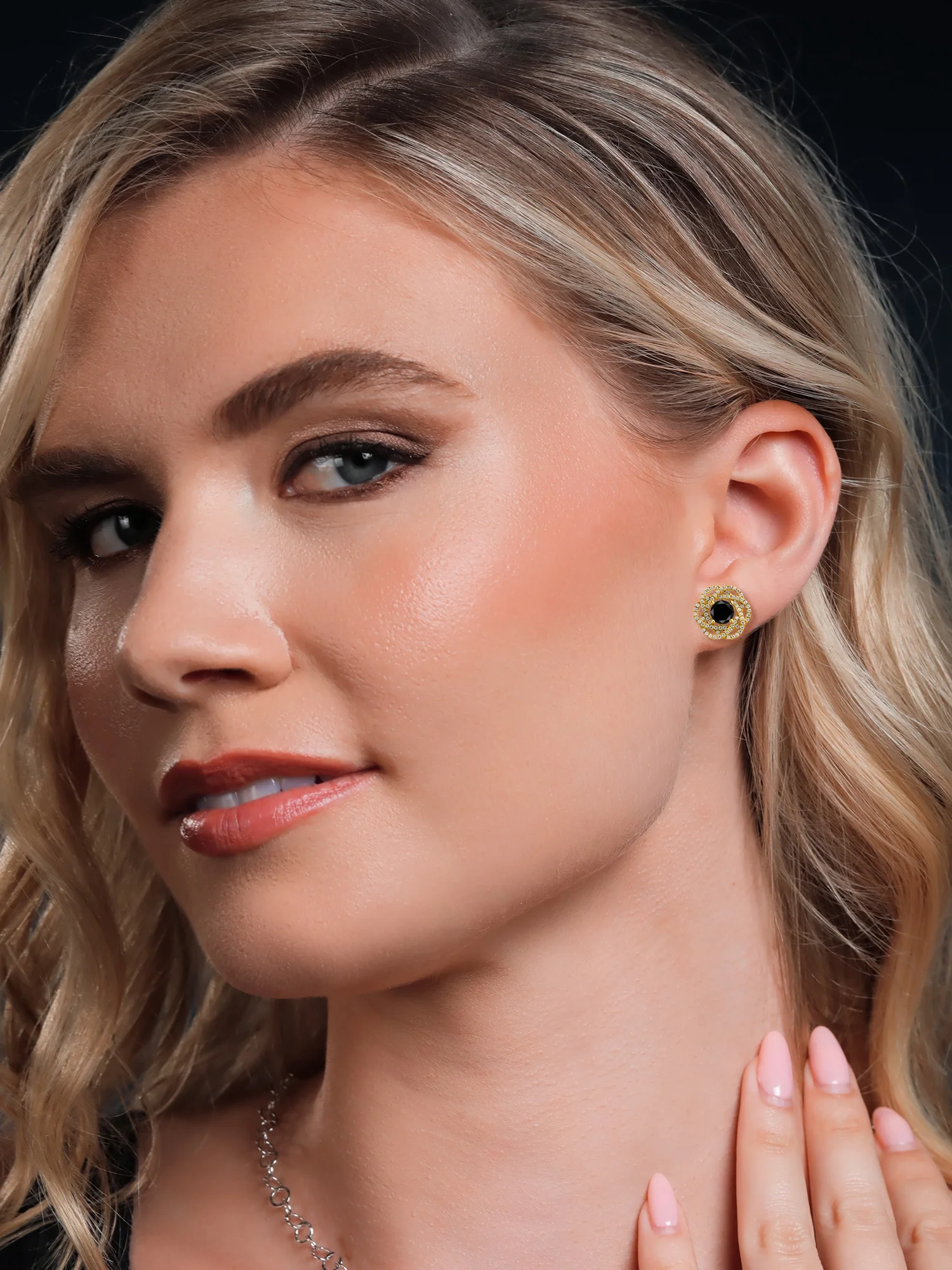 Gem Stone King 18K Yellow Gold Plated Silver Stud Earrings with Jackets Diamond and Moissanite (2.82 Cttw)