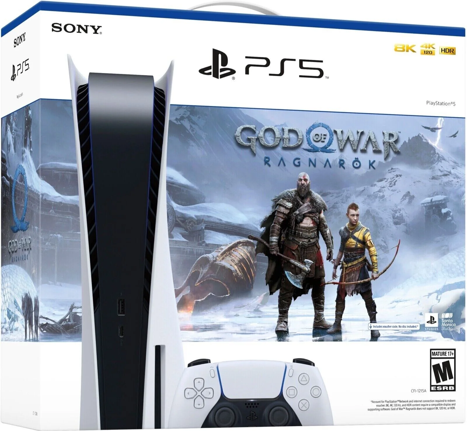 2022 Newest Sony Playstaton Gaming Console PS5_Disk God of War Ragnark Bundle Edition, AMD Ryzen Zen 8 Cores, 16GB GDDR6 RAM