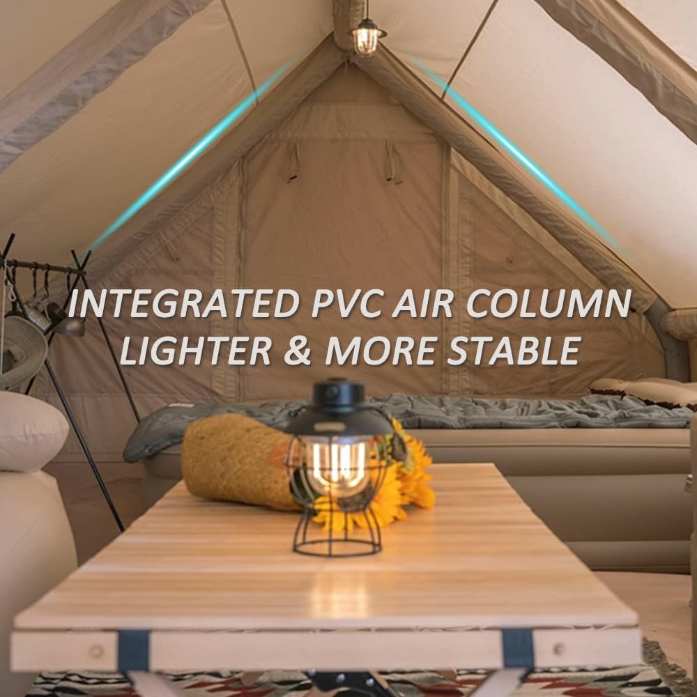 Inflatable Camping Tent with Pump, Easy Setup 4 Season Glamping Tent with High Performance Inflatable Structure