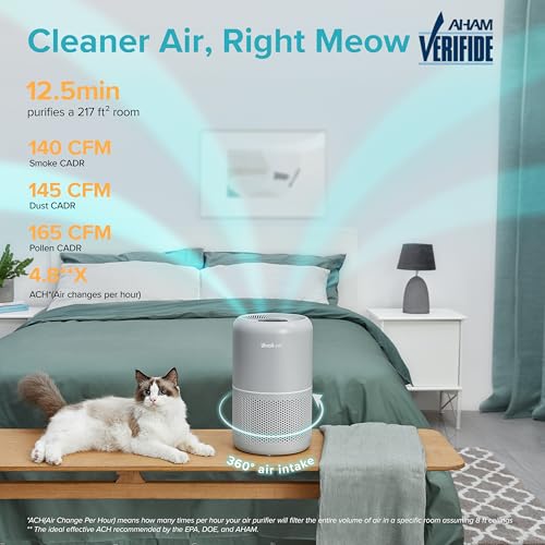 LEVOIT Air Purifiers for Home Bedroom, HEPA Sleep Mode, AHAM VERIFIDE, Smart WiFi for Home Large Room, Quiet Cleaner for Pet Hair, Allergies, Dust