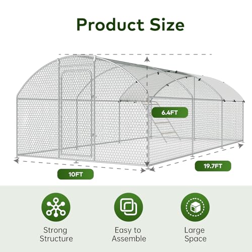 Large Metal Chicken Coop with Waterproof and UV-Resistant Cover