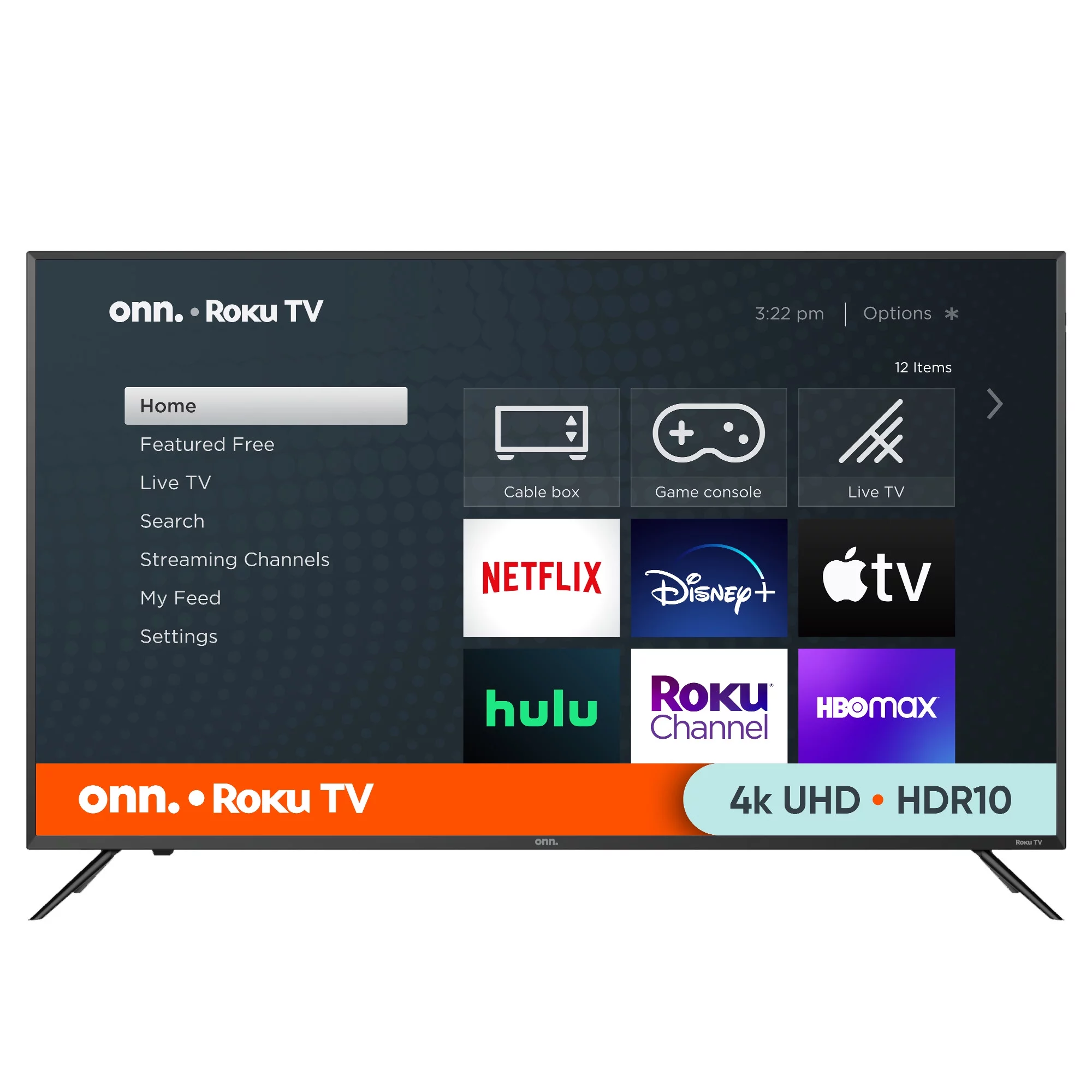 onn. 50” Class 4K UHD (2160P) LED Roku Smart TV HDR (100097811) - Curated Treasures Market