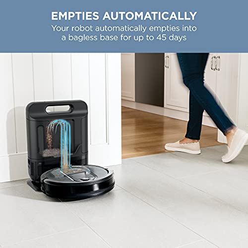 Shark Robot Vacuum & Mop Combo, Powerful Suction, Matrix Plus, 60-Day Debris Capacity, HEPA Bagless Self Empty Base, Sonic Mopping