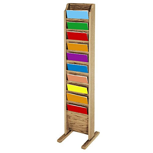 Wooden Mallet 4 Pocket Cascade Magazine Rack Mahogany