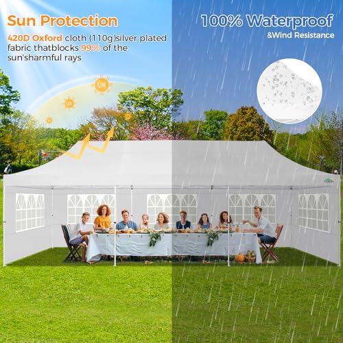 10x10 Pop Up Canopy Tent with 4 Sidewalls and Mesh Windows 2.0
