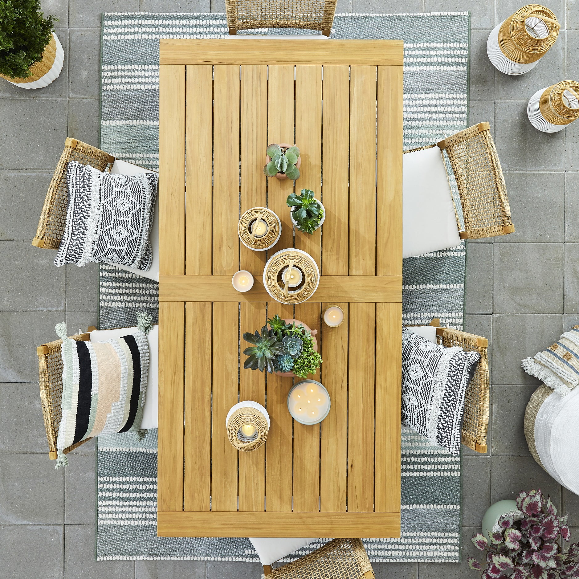 Better Homes & Gardens Ashbrook, Outdoor, Teak Dining Table by Dave & Jenny Marrs
