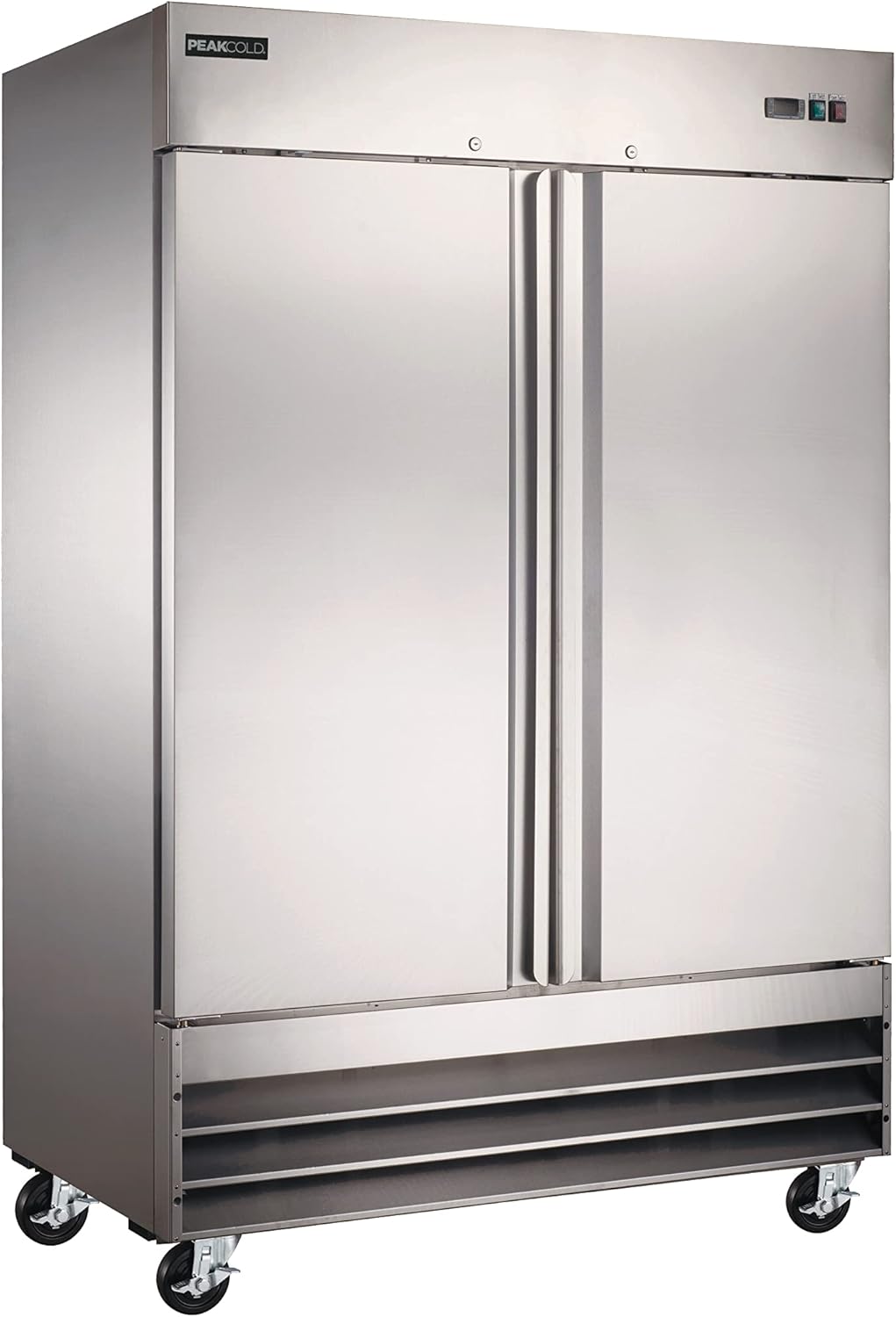 by Iron Mountain 2 Door Commercial Reach In Stainless Steel REFRIGERATOR, White Interior; 47 Cubic Ft, 54 inch Wide