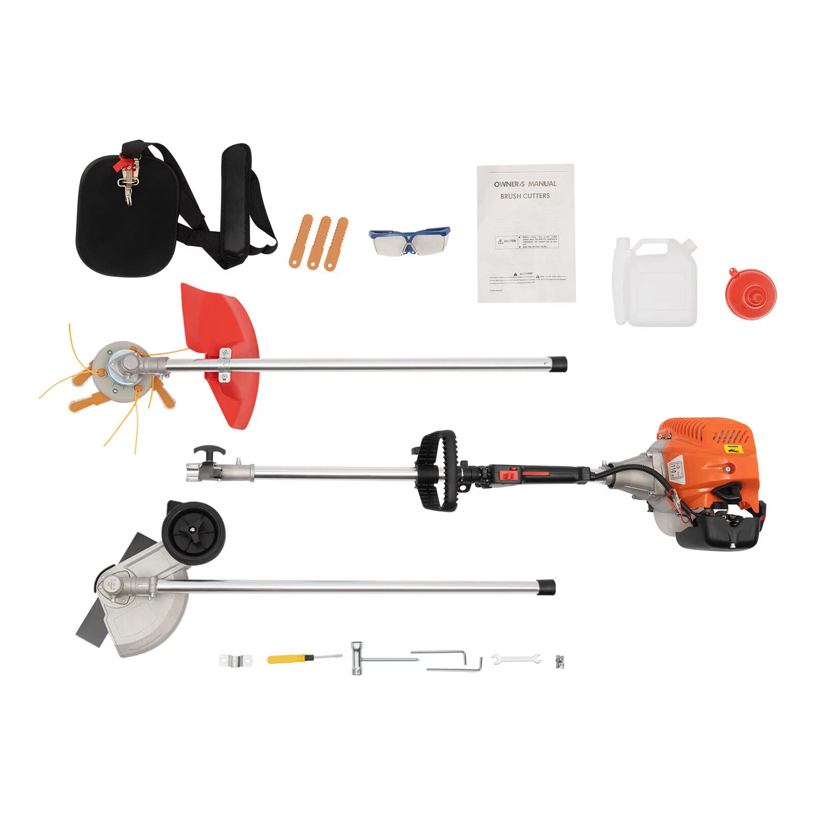 ZhdnBhnos 26/33/43CC Gas Powered Weed Whacker with 2 Blade Heads 2 Stroke Grass Hedge Trimmer Lawn Edger Cutter Weed Eater - Radiant Selections