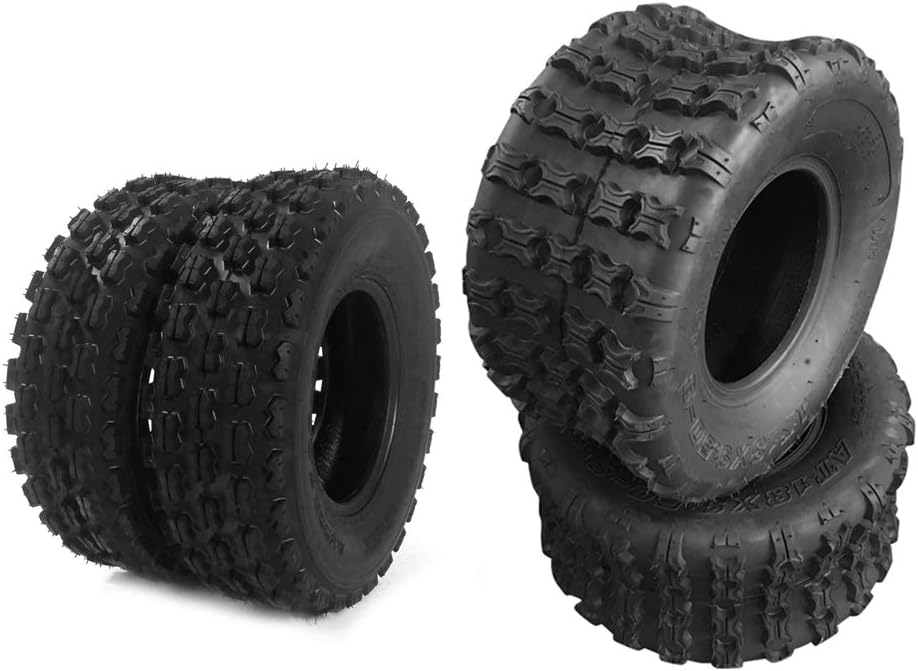 Motorhot Set of 4 Sport ATV UTV Tires 19X7-8 Front & 18X9.5-8 Rear 4 Ply, Tubeless