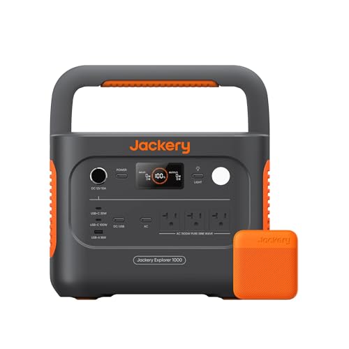 Jackery Solar Generator 1000 v2 with 200W Solar Panel,1070Wh Portable Power Station LiFePO4 Battery,1500W AC/100W USB-C Output