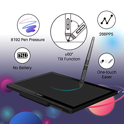 HUION KAMVAS 20 Drawing Tablet with Screen 120% sRGB Graphic Drawing Monitor Pen Display Tilt Function Battery-Free Stylus 8192 Pen Pressure
