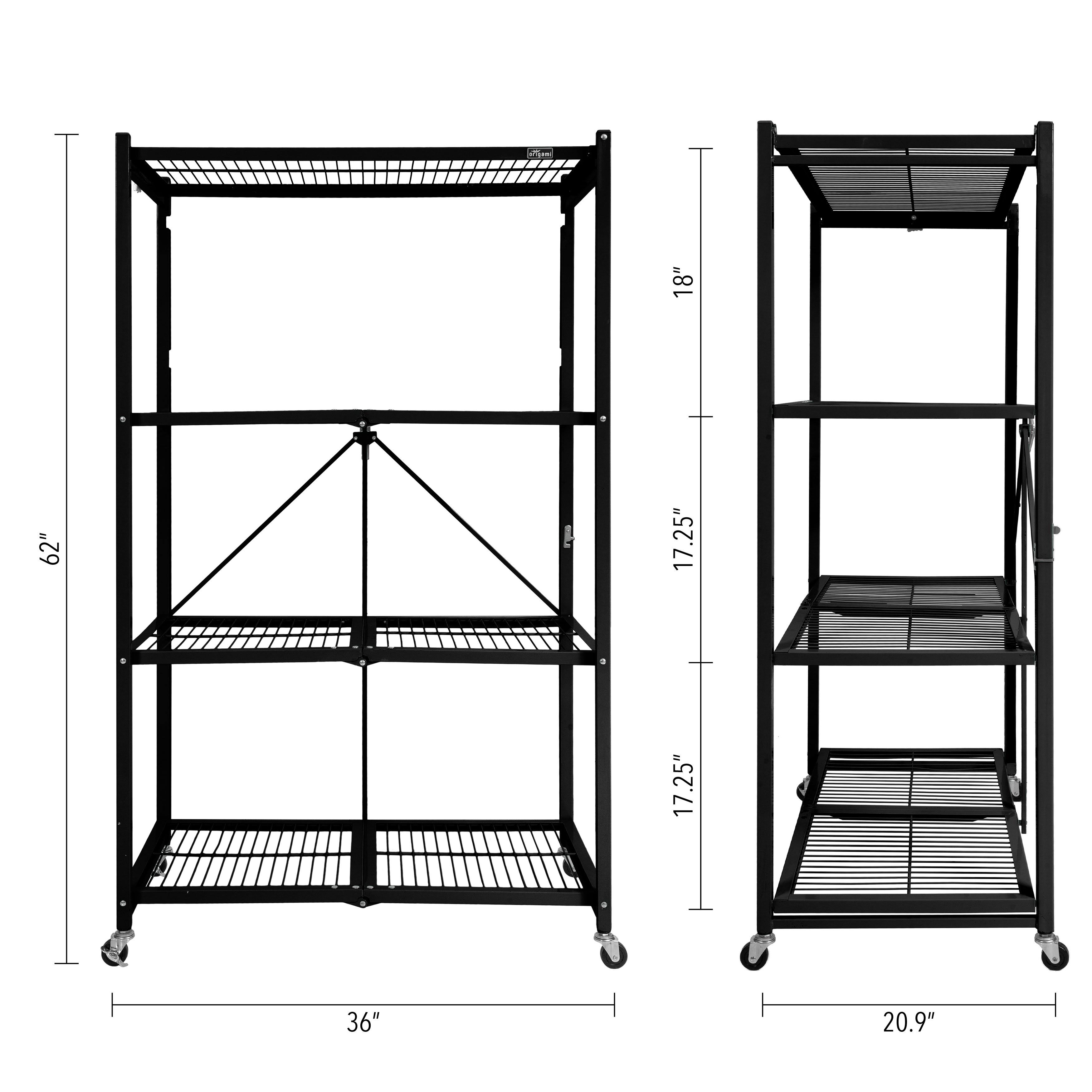 Origami Large 4-Tier Heavy-Duty Rack with Casters - Red 8100207