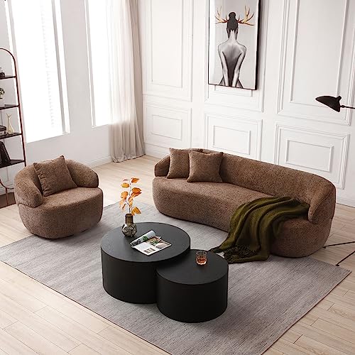 Swivel Sofa Chair for Living Room, Lazy Boy Chair, Round Barrel Chair, Comfy Club Chairs