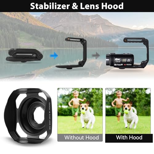 Video Camera, 8K Camcorder 48MP 15FPS UHD WiFi Vlogging Camera with IR Night Vision for YouTube, 3" Touch Screen 18X Digital Zoom, with Fill Light