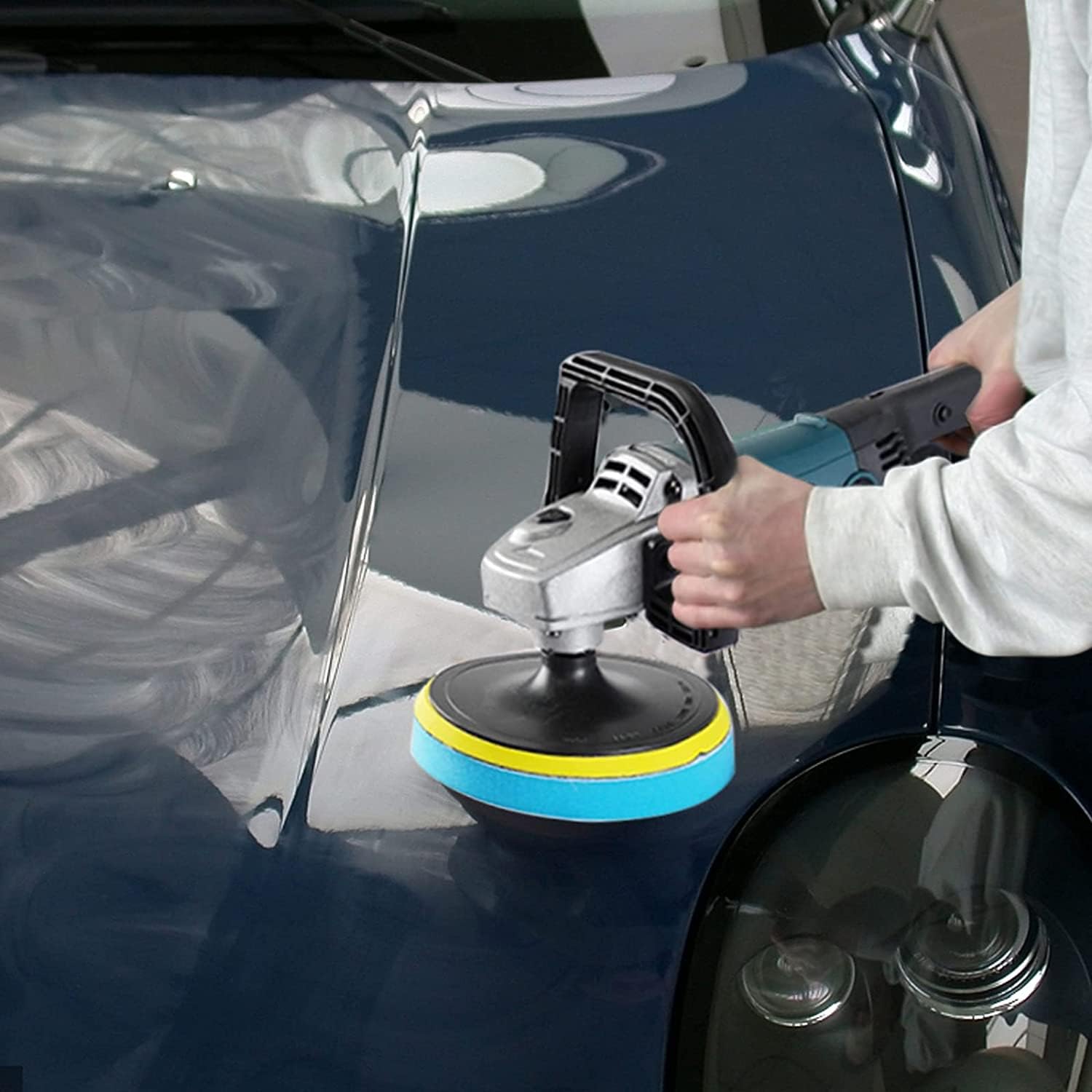 Buffer Polisher, 1200W 7-inch Car Polisher with 6 Variable Speed, 5 Foam Pads