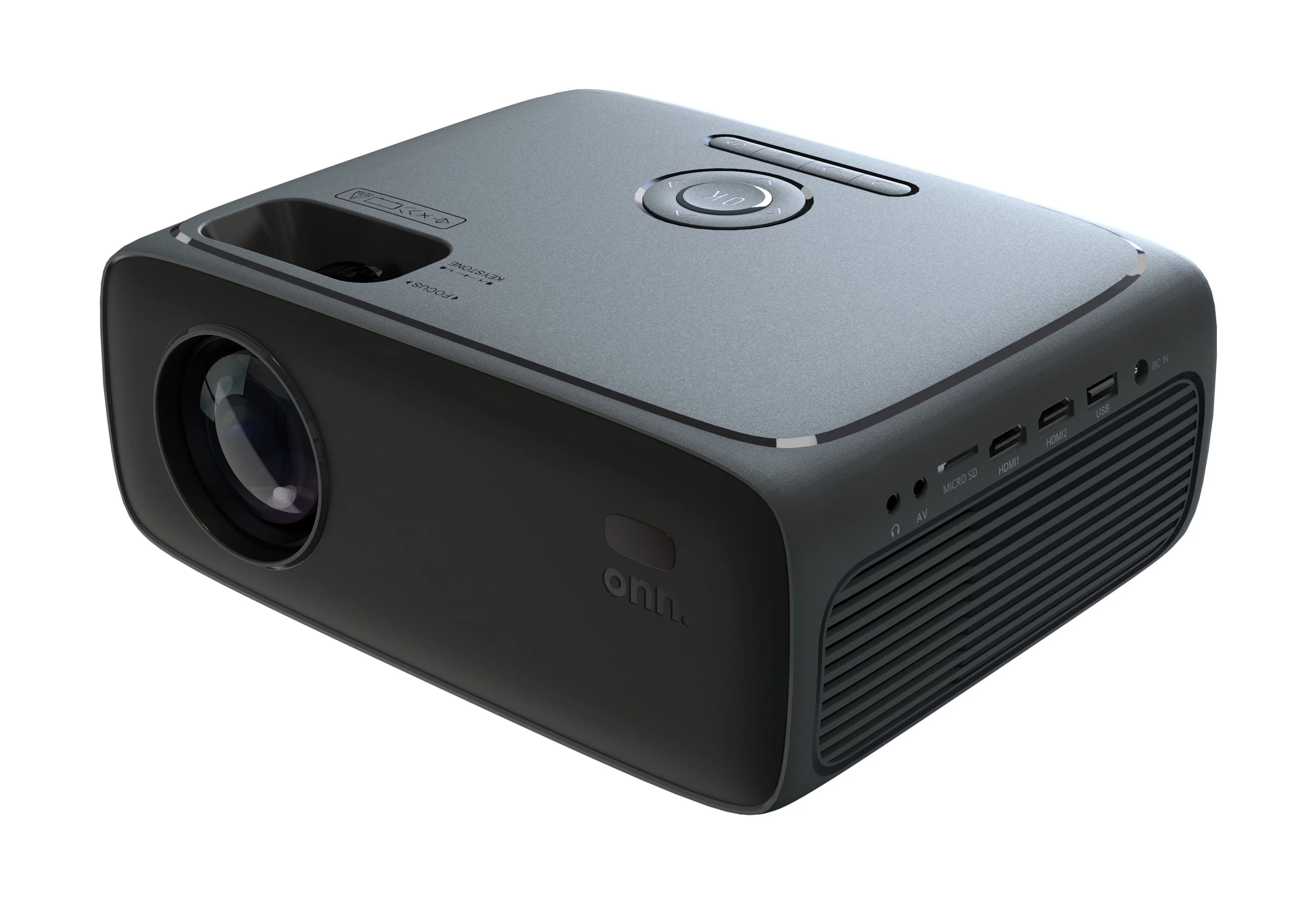 onn. 720P HD LCD Home Theater Projector with 6' HDMI Cable, Black, 100096801