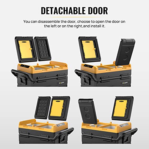 BougeRV 12 Volt Car Refrigerator Dual Zone Dual Door With Wheels-New