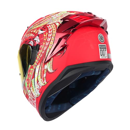 HAX Obsidian Pro Full Face Dual Visor Adult Motorcycle Helmet for Motorbike Street Bike with Pinlock Ready DOT Approved Matte Pink M
