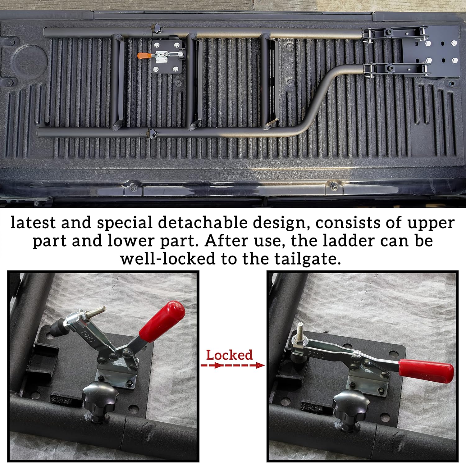 POKIAUTO Universal 42" Foldable Pickup Truck Tailgate Ladder
