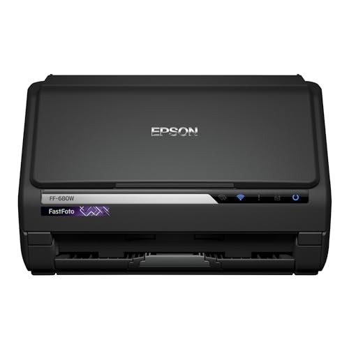 Epson FastFoto FF-680W Wireless High-Speed Photo and Document Scanning System, Black