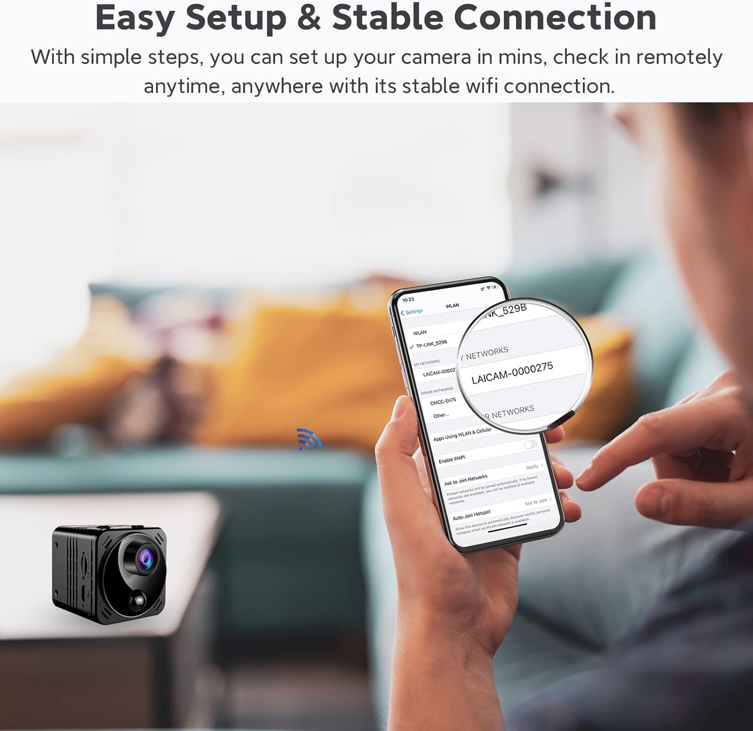 Smallest Security Camera 4K Mini Camera Wireless Nanny Cam Surveillance Camera WiFi with Phone App, Live Feed, Night Vision, Motion Detection