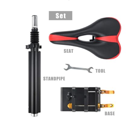 Foldable Adjustable Electric Scooter Seat Electric Scooter Seat Saddle Aluminum Alloy Replacement for Electric for M365, Foam Padded