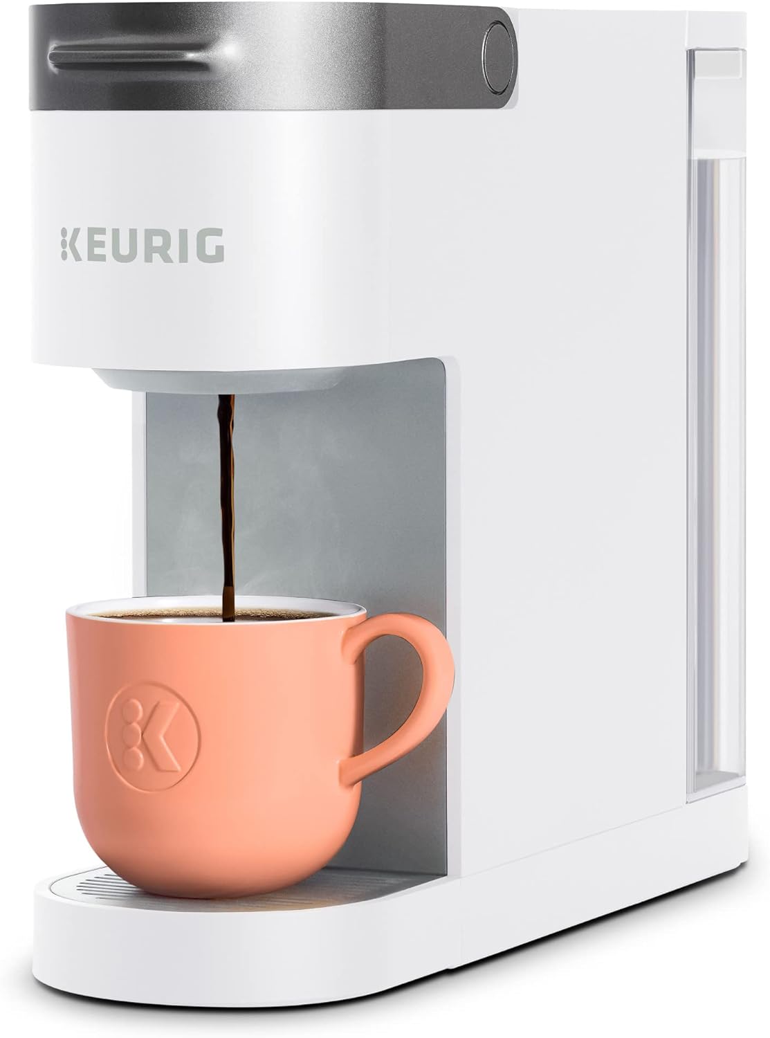 Keurig K- Slim Single Serve K-Cup Pod Coffee Maker, Multistream Technology, White & K-Mini Single Serve Coffee Maker, Black