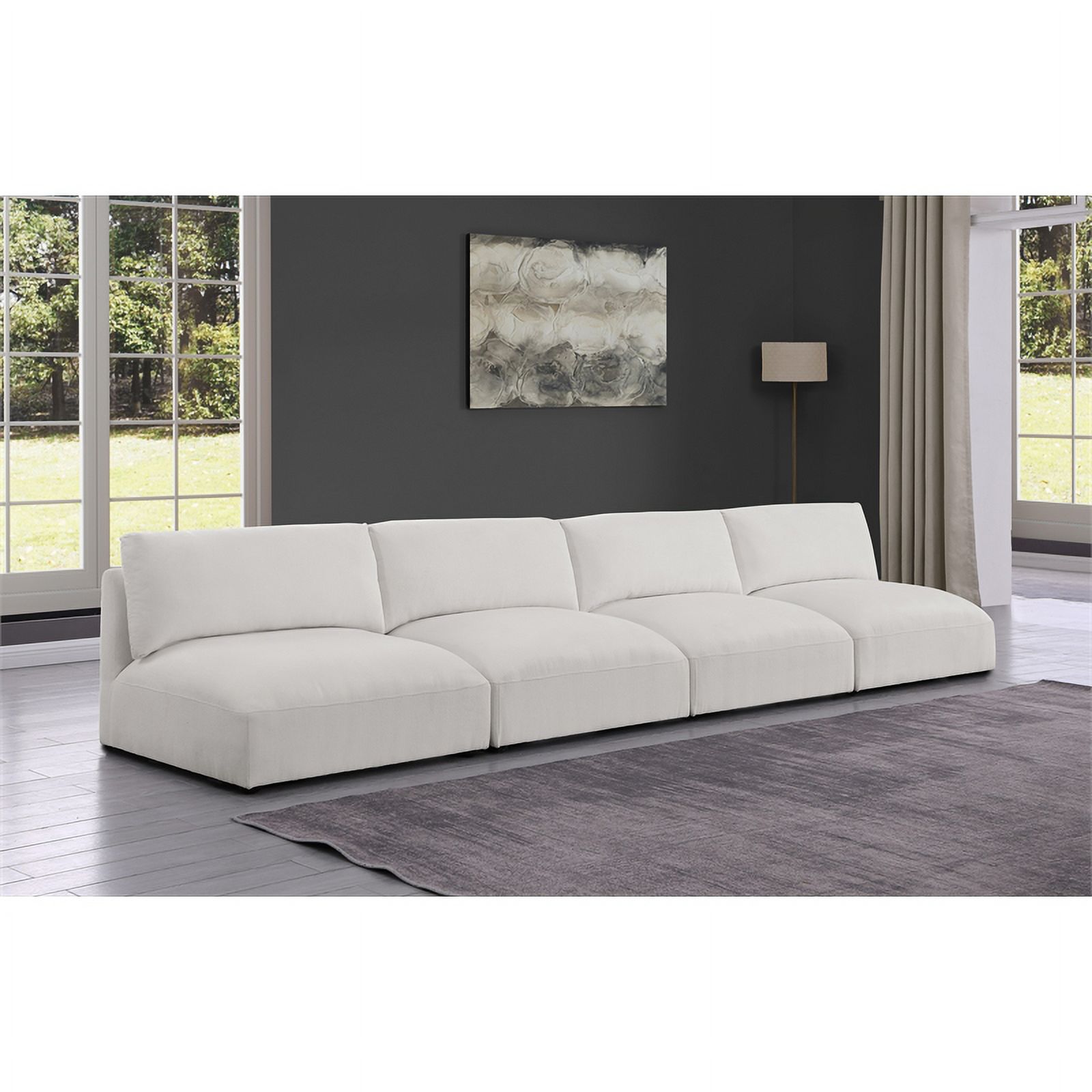 Meridian Furniture Ease Cream Fabric Modular Sofa