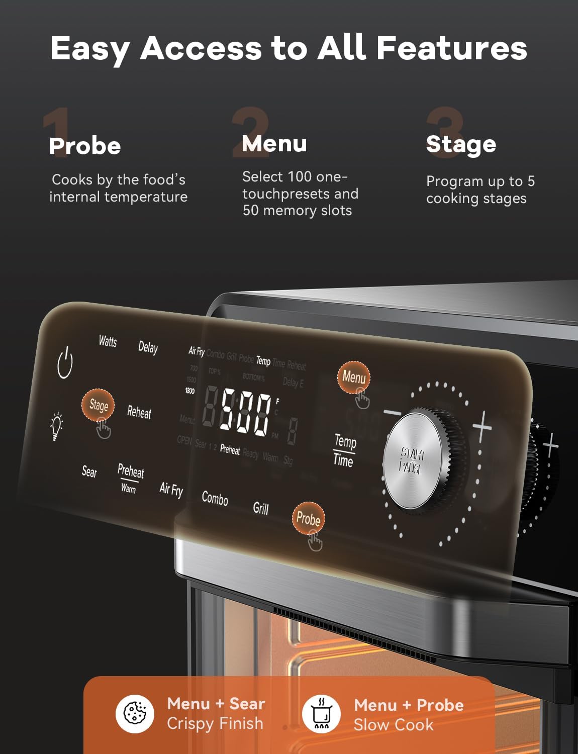 Nuwave Smart Air Fryer Oven with POWERPORT™ Plug-In Grill for Dual-Zone Efficient Cook