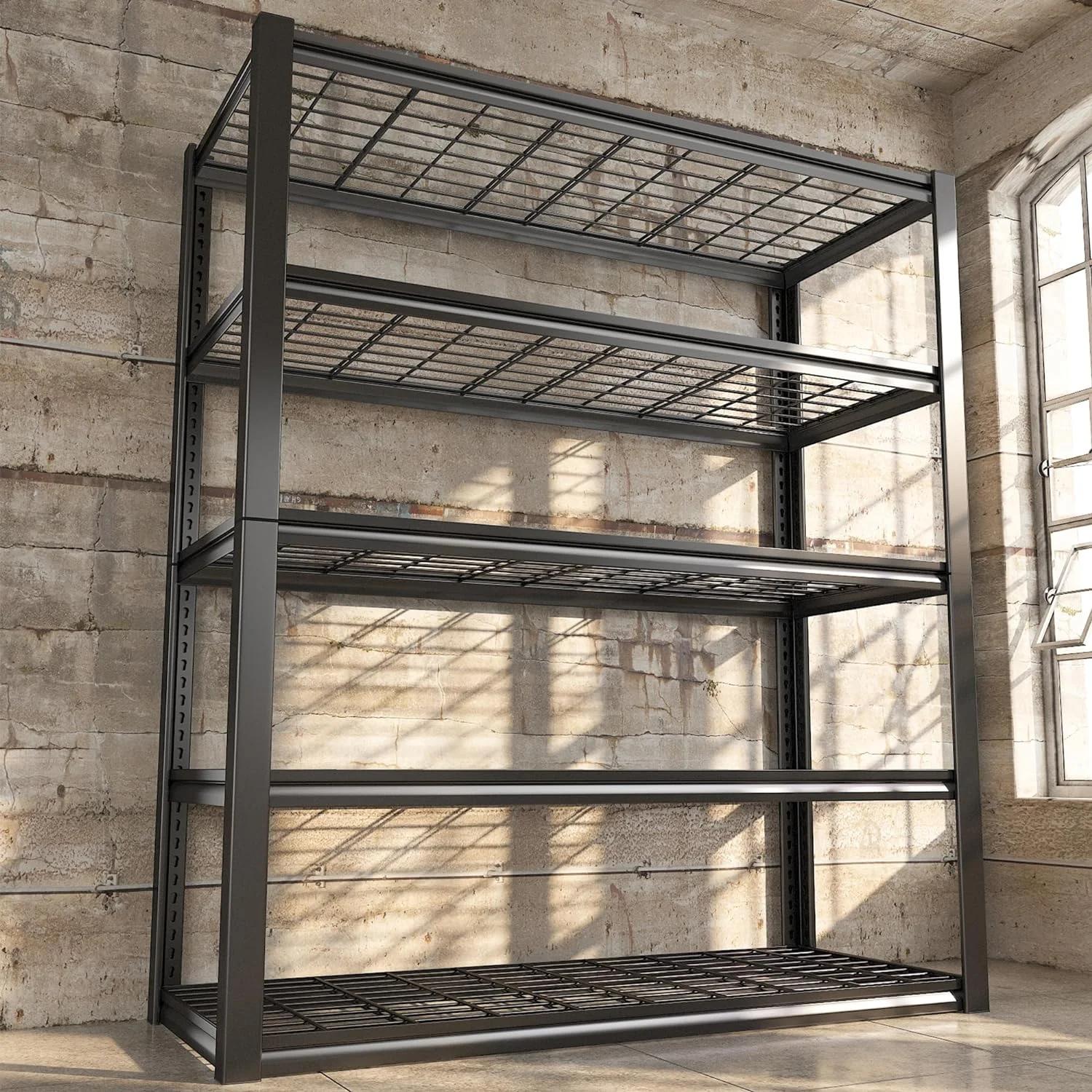 U-ToBe Garage Shelving Heavy Duty Loads 2000LBS 40" W Garage Storage Shelves Heavy Duty Shelving 72"H Adjustable Metal Shelving for Storage Rack 5