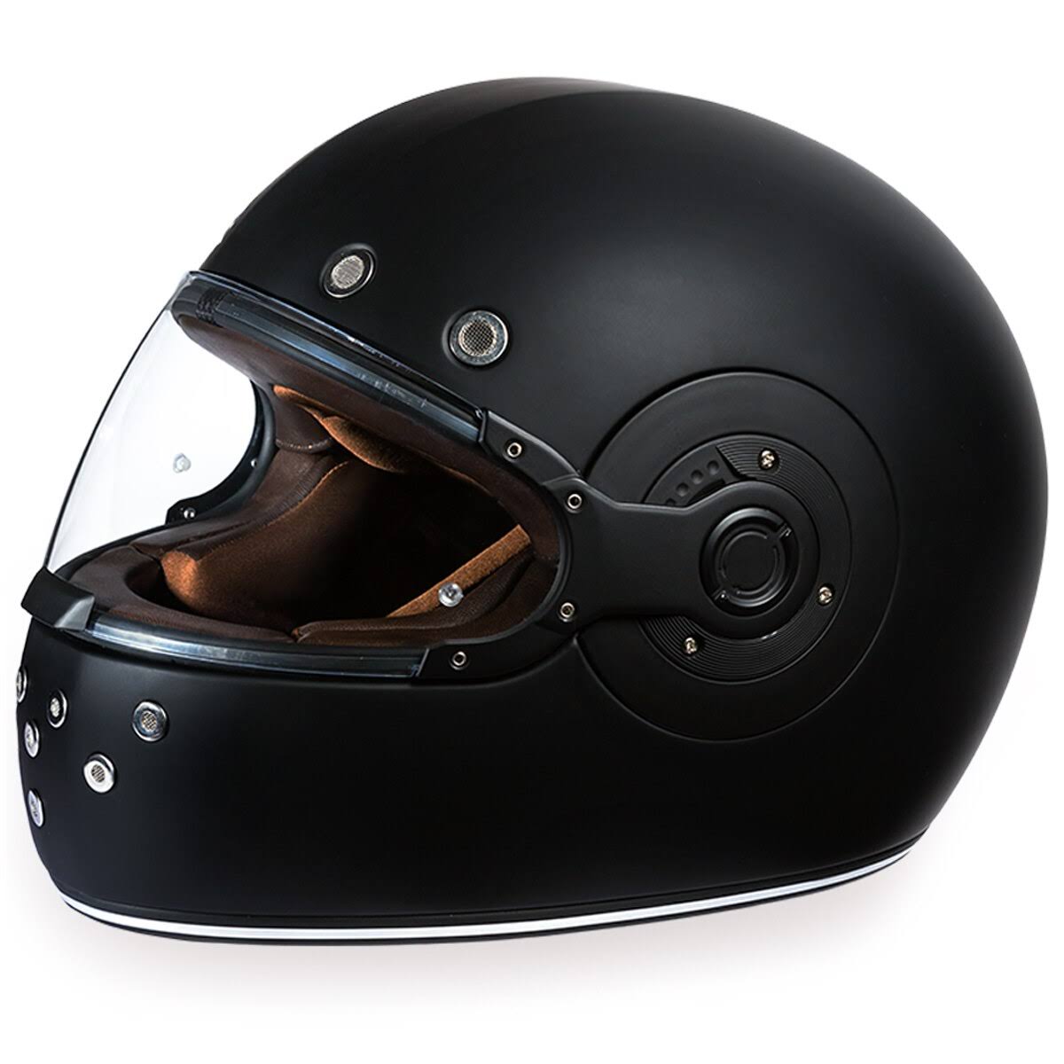 Daytona Helmets R1-B-L Retro Large Dull Black Full Face Helmet