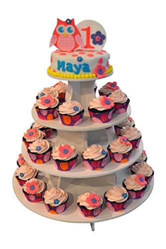 The Smart Baker 5 Tier Round Cupcake Stand Pro- Holds 90+ Cupcakes As Seen on